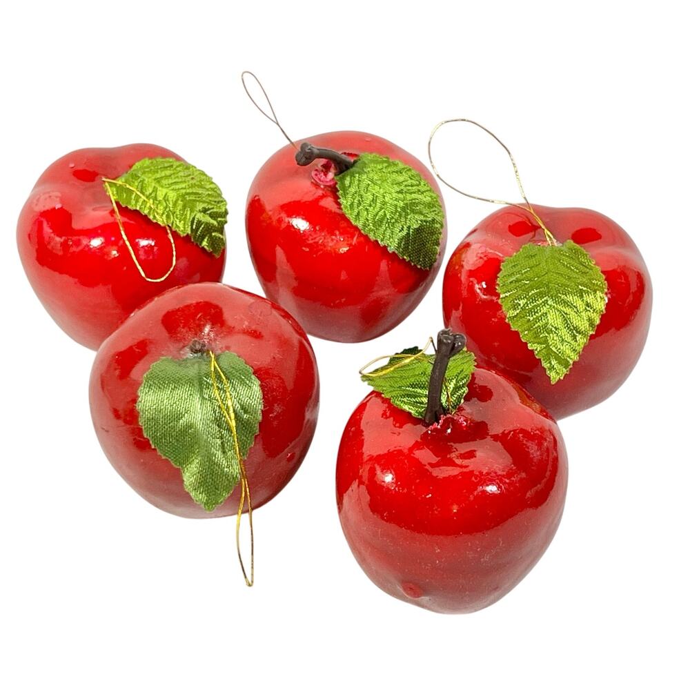 Red Apple Christmas Ornament Lot Plastic Fruit Multi Size 21 Pcs Teachers Tree - Picture 6 of 14